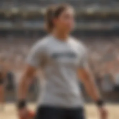Contemporary Styling: 'Just Do It' in Action A modern athlete wearing a stylish 'Just Do It' t-shirt during a competition