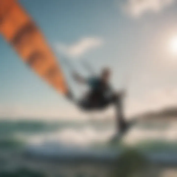 Close-up of advanced kitesurfing technology showcasing a modern kite design