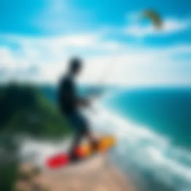 Picturesque Kitesurfing Spots A picturesque view of local kitesurfing spots surrounded by lush landscapes