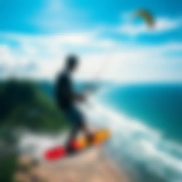 Picturesque Kitesurfing Spots A picturesque view of local kitesurfing spots surrounded by lush landscapes
