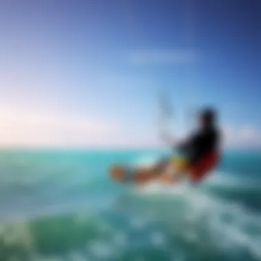 Catching the Wind A kitesurfer catching the wind on the turquoise waters of Sri Lanka