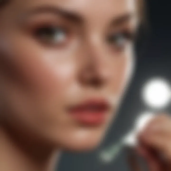 Elegant wax application technique showcased on smooth skin