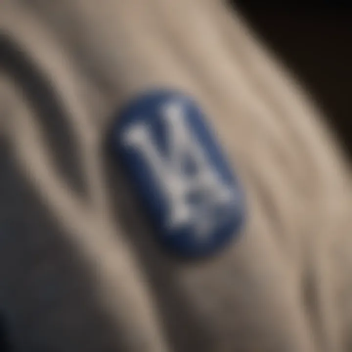 Close-up of the fabric quality of LA Dodgers shirt