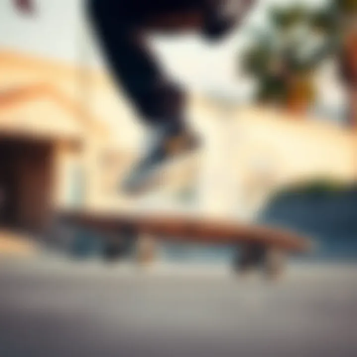 Skateboarder in action wearing Lakai shoes