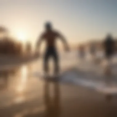 Group of enthusiasts participating in a land surfing event