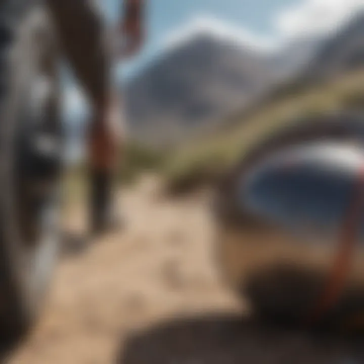 Close-up of specialized land surfing equipment