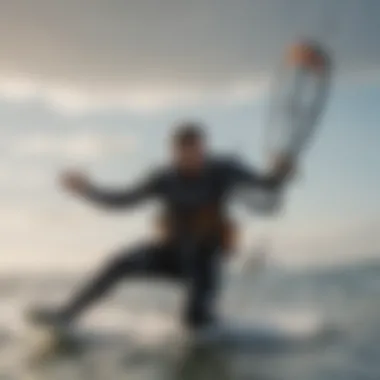 Executing Tricks Safely in Kitesurfing Kitesurfer performing tricks with safety gear
