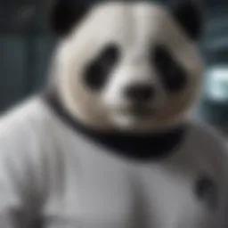 A close-up of the LRG Panda Shirt showcasing its unique design elements