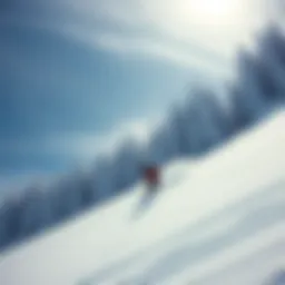 An exhilarating snowboarding descent down a pristine slope