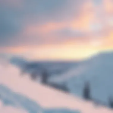 A scenic view of a snowy landscape perfect for snowboarding