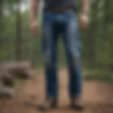 Cargo Jeans in Outdoor Adventures Stylish outdoor setting highlighting cargo jeans in action during an adventure