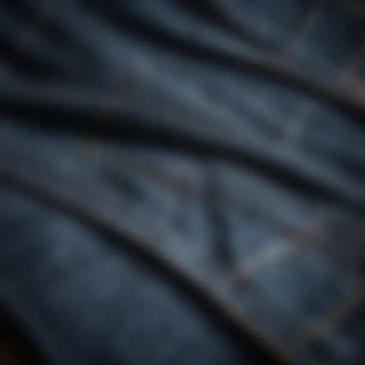 Close-up of fabric texture emphasizing sustainable materials used in cargo jeans