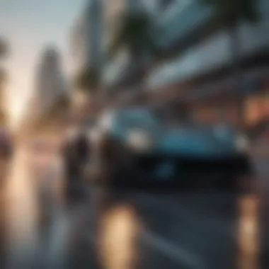 High-speed racing action on Miami streets