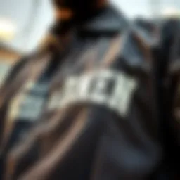 Detailed view of the Mitchell and Ness Rodman shirt showcasing fabric quality