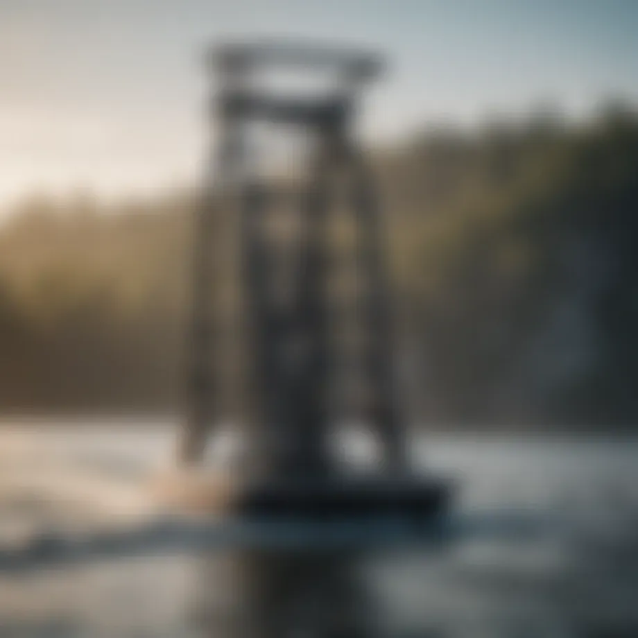 A close-up view of the Monster Wakeboard Tower showcasing its sleek design and innovative features