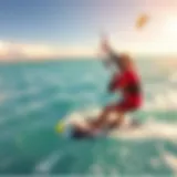 Vibrant crystal-clear waters inviting kite surfers
