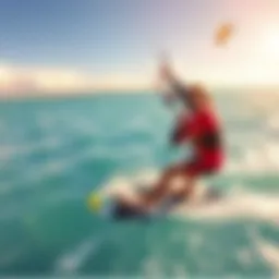Vibrant crystal-clear waters inviting kite surfers