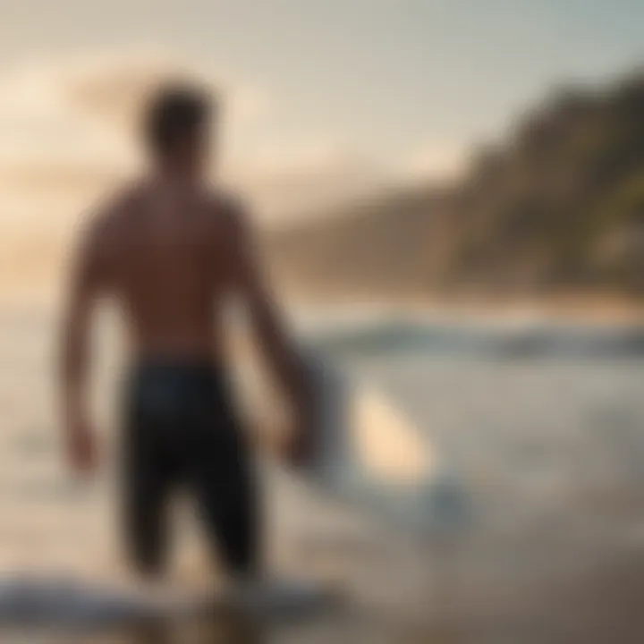 Surfer checking airline regulations for surfboards