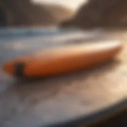 Surfboard securely packed for travel