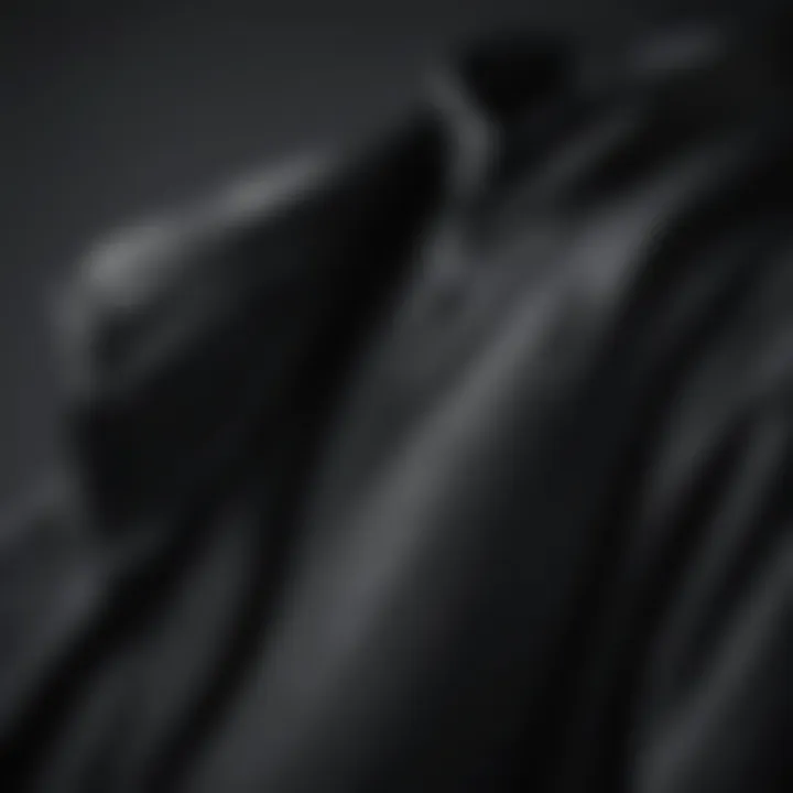 Close-up of the Nike black coat showcasing advanced fabric technology