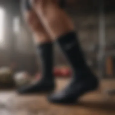 Nike Black Crew Socks being used in an extreme sports setting