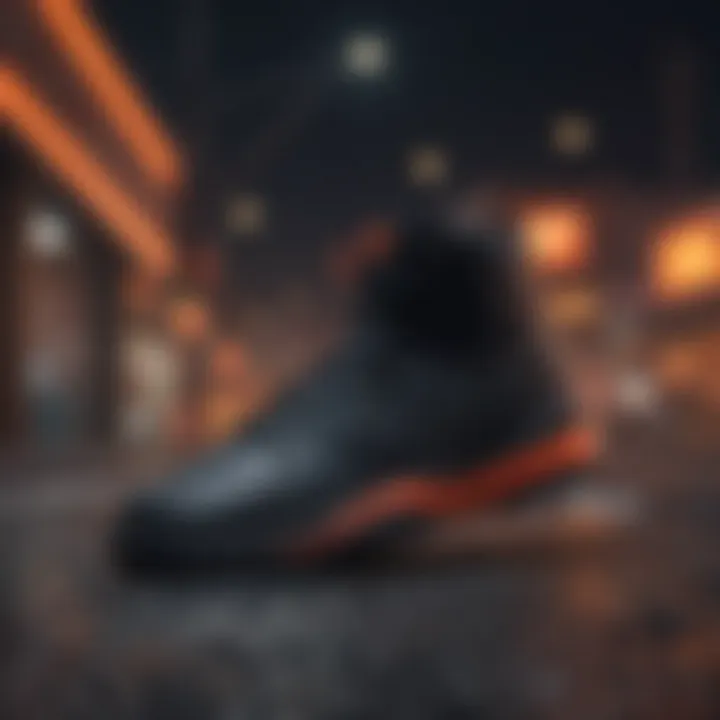 Nike Blaze Black in action during an extreme sports event against a vibrant backdrop
