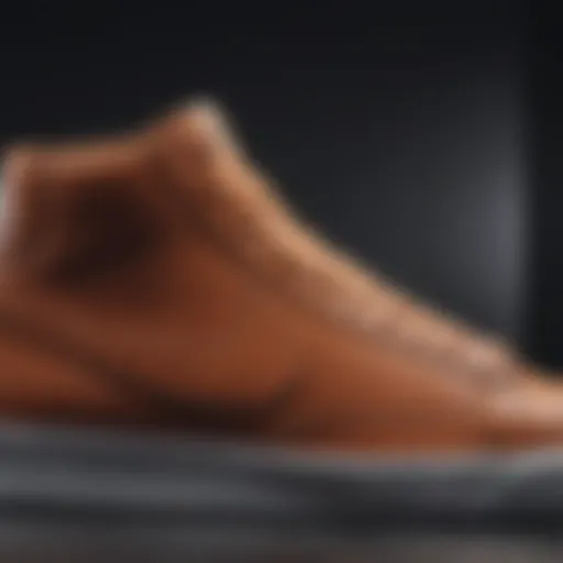 Close-up view of the Nike Blazer Mid Leather showcasing its premium materials and craftsmanship