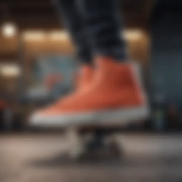 Nike Blazer Mid Leather on a skateboard, highlighting its functionality in extreme sports