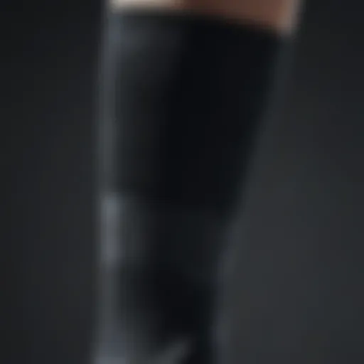 Close-up view of Nike crew socks highlighting fabric texture