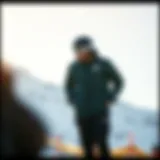Nike Long Puffer Jacket displayed outdoors