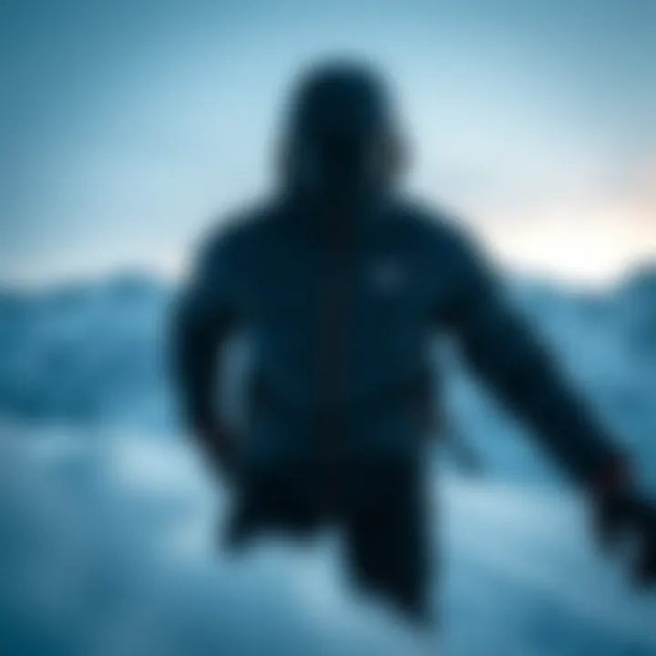 Person wearing the jacket in a snowy landscape