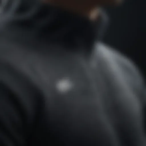 Close-up view of the Nike quarter zip sweatshirt showcasing its fabric texture and detailing