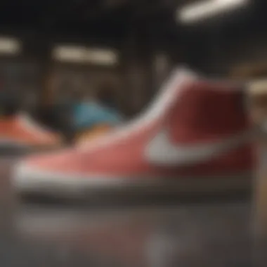 Detailed view of the performance attributes of the Nike SB Blazer Lo.