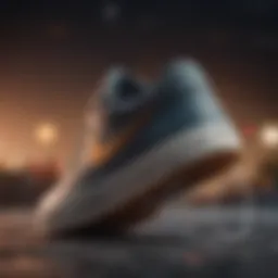 Close-up of the Nike SB Charge sneaker showcasing its intricate design features