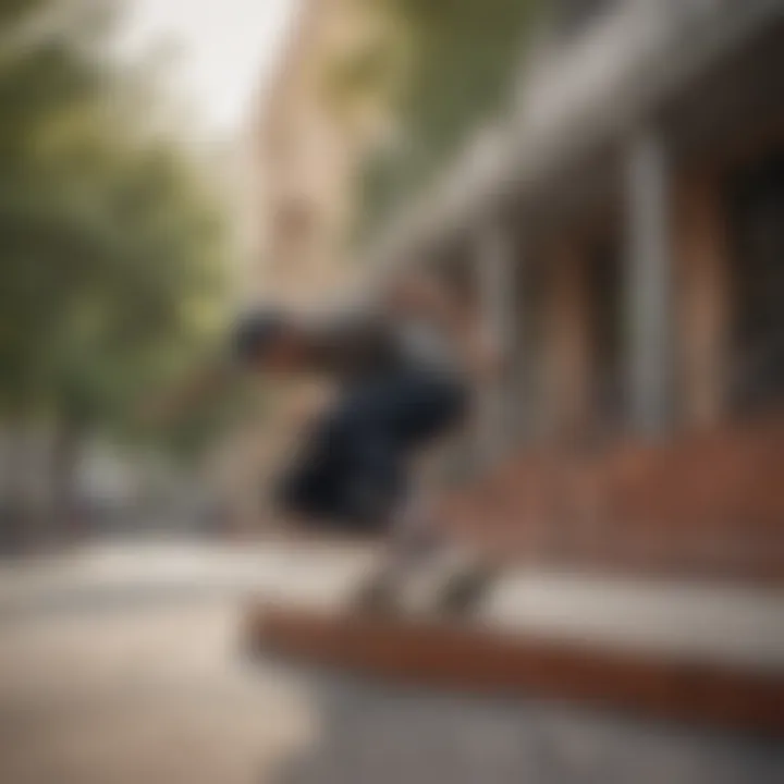 Skateboarder performing tricks while wearing Nike SB Suede