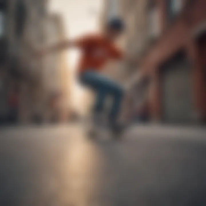 Group of skaters wearing Nike SB Suede in an urban setting