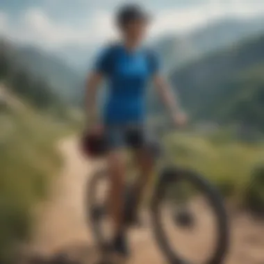 Athlete wearing Nike shorts with zipper pockets while biking on a rugged trail