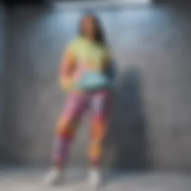 Stylish arrangement of Nike tie dye sweats in a fashion-forward setting