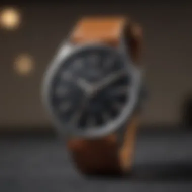 The Nixon The Sentry Leather Watch displayed against a minimalist backdrop