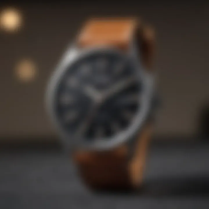 The Nixon The Sentry Leather Watch displayed against a minimalist backdrop