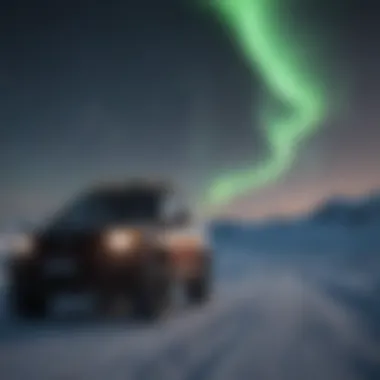 Northern Lights: A Polar Spectacle A scenic shot of the Northern Lights over the North Pole