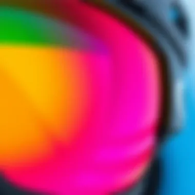 Close-up of the advanced lens technology showcasing vibrant colors