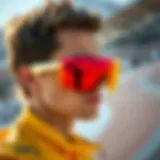 Sleek design of Oakley Sutro Prizm 24K sunglasses against a vibrant backdrop