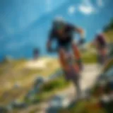 A cyclist tackling a challenging mountain trail