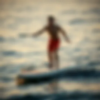 Paddler on a Well-Suited Board A paddler showcasing balance on a suitable-sized board.