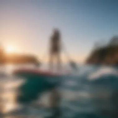 A person enjoying a paddle boarding adventure in the ocean