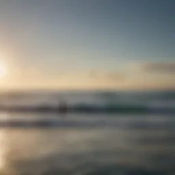 A serene ocean view during a paddle out ceremony, capturing the essence of connection with nature.