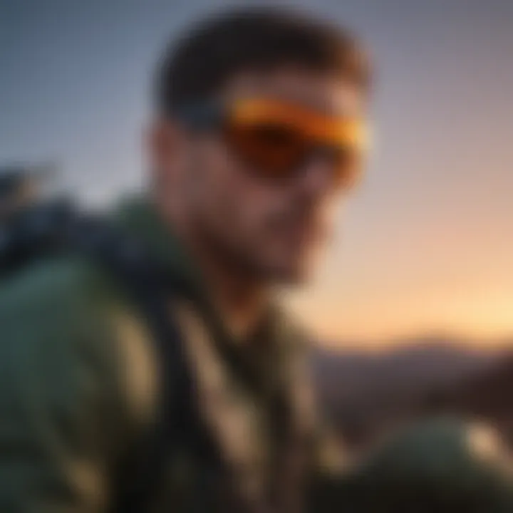 Athlete wearing Pit Viper Nightfall sunglasses during an extreme sport activity