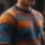 Colorful printed sweater showcasing abstract designs