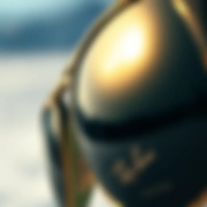 Close-up view showcasing the intricate design details of Ray-Ban Legend sunglasses